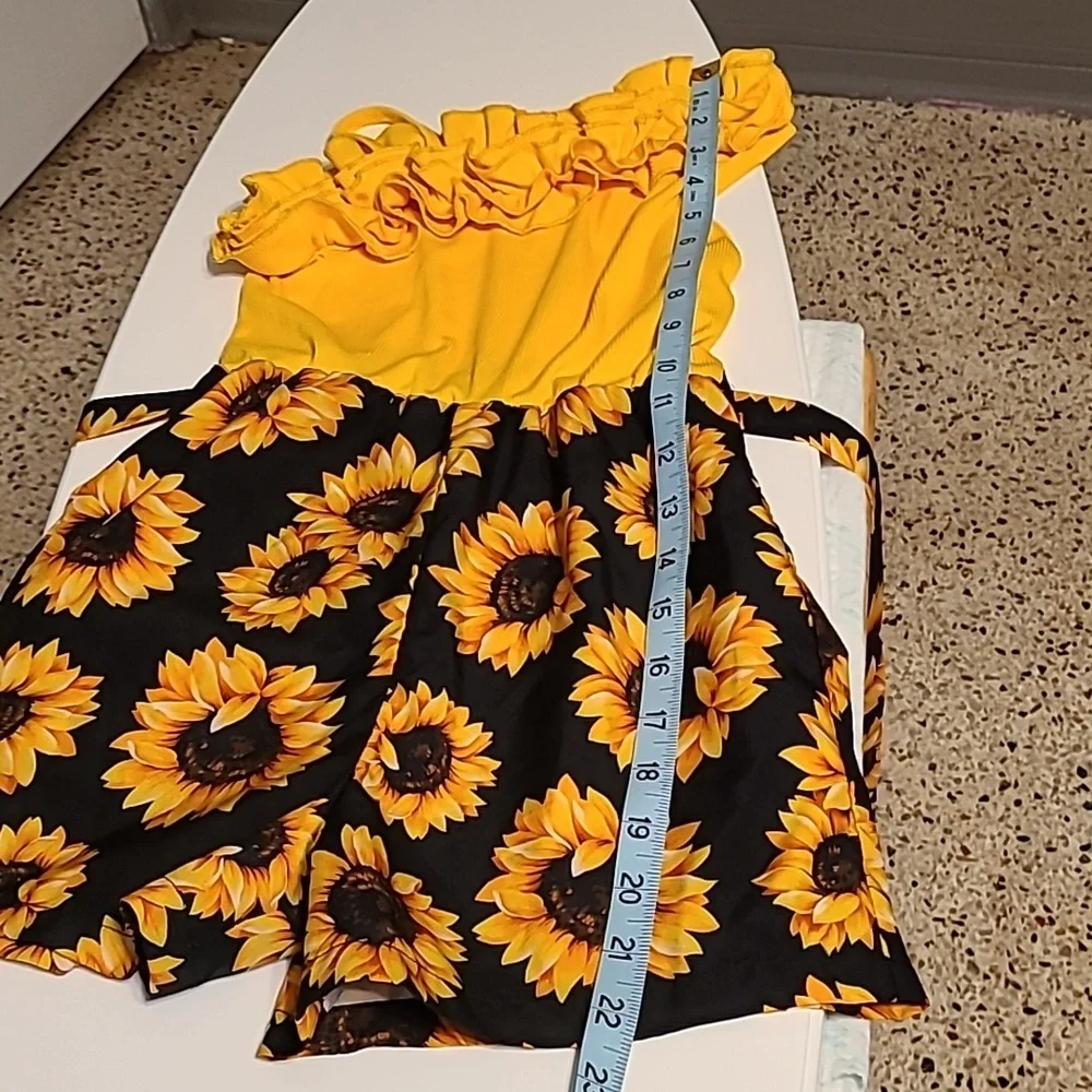 Shein Girls Cute Adorable Stylish Size 8 Sunflower Romper EUC - Picture 5 of 10